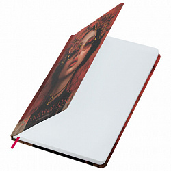 Ежедневник недатированный с резинкой А5 145х203 мм, BRAUBERG, твердый, фольга, 128 л., "Red vibe", 116298