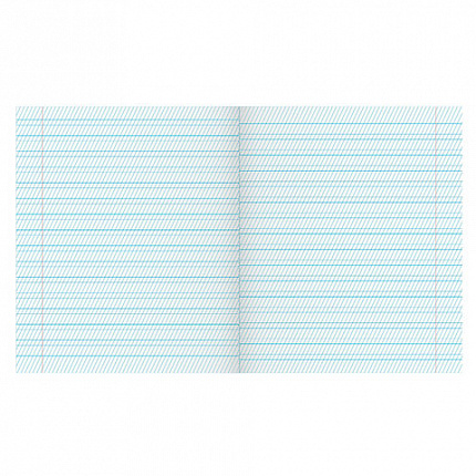 Тетрадь ЗЕЛЁНАЯ обложка 12 л., частая косая линия с полями, офсет, "ПЗБМ", 018244