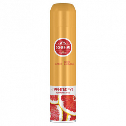 Освежитель воздуха аэрозольный с сухим распылением 330 мл, DO-RE-MI "Грейпфрут", СИБИАР, 5-02.03.108.16