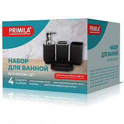 Набор аксессуаров для ванной комнаты, 4 предмета, белый/хром, пластик, PRIMILA (ПРИМИЛА), 700113