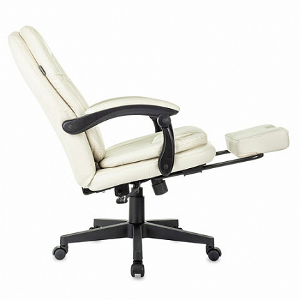 Кресло офисное CH-868N-BF, синхромеханизм, подставка для ног, экокожа, бежевое, 2018357