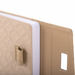 Ежедневник недатированный А5 145х215 мм, BRAUBERG "Stitch", под кожу, магнит, 160 л., бежевый, 116590