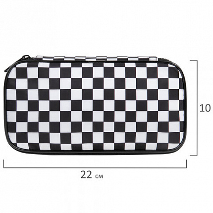 Пенал-органайзер BRAUBERG, 1 отделение, полиэстер, 22x11,5x6 см, "Черно-белый стиль", 271572