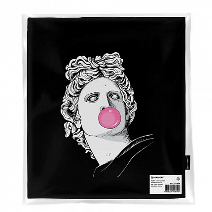 Сумка-шоппер BRAUBERG PREMIUM, канвас, 40х35 см, на кнопке, карман, черный, "Aphrodite", 271904