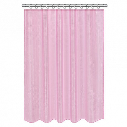 Шторка для ванной ПОЛИЭСТЕР, 180х180 см, кольца в комплекте, РОЗОВЫЙ БРИЛЛИАНТ, PRIMILA (ПРИМИЛА), 700092
