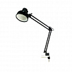 Настольная лампа светильник Бета на струбцине, цоколь Е27, чёрный