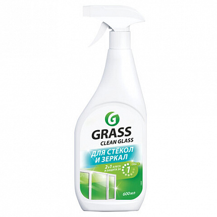 Средство для мытья стекол и зеркал 600 мл GRASS "Clean glass", распылитель, 130600