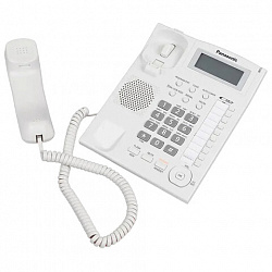 Телефон PANASONIC KX-TS2388RUW, АОН, спикерфон, память 50 номеров в справочнике, тональный/импульсный режим, белый