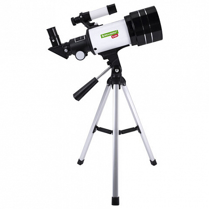 Телескоп рефрактор астрономический настольный, увеличение 150х, объектив 70 мм, фокус 300 мм, видоискатель, BRAUBERG KIDS 70300, 391397