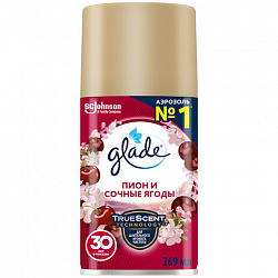 Сменный баллон 269 мл, GLADE "Пион и сочные ягоды" для автоматических освежителей, 864977
