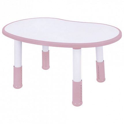 Стол детский BRABIX KIDS CT-002, растущий, 2-8 лет, пластик белый + розовый, 533295