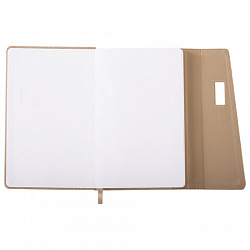 Ежедневник недатированный А5 145х215 мм, BRAUBERG "Stitch", под кожу, магнит, 160 л., бежевый, 116590