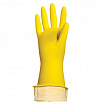 Перчатки МНОГОРАЗОВЫЕ латексные LAIMA "ЛЮКС", хлопчатобумажное напыление, ПЛОТНЫЕ, размер 9-10, XL (очень большой), желтые, вес 60 г, 600556