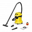 Пылесос хозяйственный KARCHER WD 3 P, мусоросборник 17 л, мощность 1000 Вт, желтый, 1.628-170.0