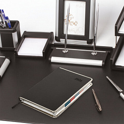 Ежедневник датированный 2026 А5 148х218 мм, GALANT "Infinity Silver", под кожу, черный, 117495