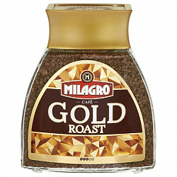 Кофе растворимый MILAGRO "Gold Roast" 190 г, стеклянная банка, сублимированный, 15003
