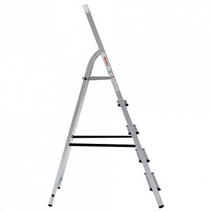 Стремянка алюминиевая 5 ступеней, высота площадки 1,04м, дуга безопасности 0,6м, площадка 26х26см, до 150кг, вес 4кг, НОВАЯ ВЫСОТА, 1110105