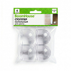 Стоппер напольный прозрачный, ограничитель для двери КОМПЛЕКТ 3+1 шт., BoomHouse, 701844