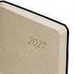 Ежедневник датированный 2027, А5, 138x213 мм, BRAUBERG "Stylish", под кожу, гибкий, бежевый, 117969