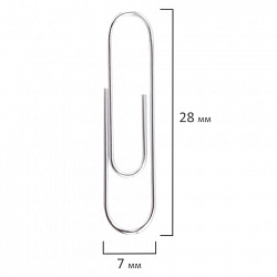 Скрепки EXTRA BRAUBERG 28 мм никелированные 100 штук, 271312