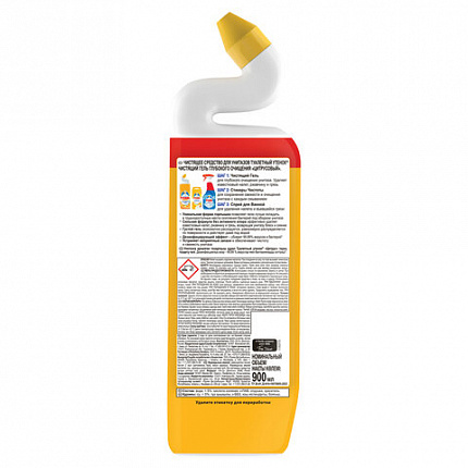 Средство для уборки туалета 900 мл ТУАЛЕТНЫЙ УТЕНОК "Цитрусовый", 696895