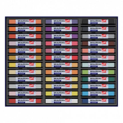 Пастель сухая художественная BRAUBERG ART CLASSIC, 36 цветов, квадратное сечение, 182093