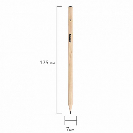 Карандаши чернографитные чертежные школьные разной твердости, НАБОР 6 штук: 2H-2B, ПИФАГОР, 181999