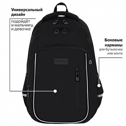 Рюкзак BRAUBERG INTENT, 2 отделения, 4 кармана, "Темная сторона", 39х27х14 см, 273112