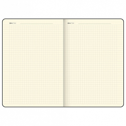 Блокнот А5 148x218 мм BRAUBERG "Optimal", под кожу, 80 листов, резинка, держатель для ручки, клетка, серый, 118638