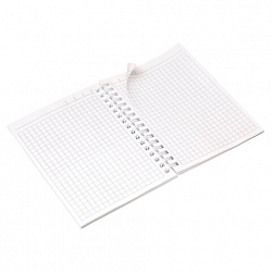 Блокнот МАЛЫЙ ФОРМАТ А6, 80 л., гребень, бумвинил "METALLIC", клетка, HATBER, синий, 086311, 80ЗК6бвВ1гр