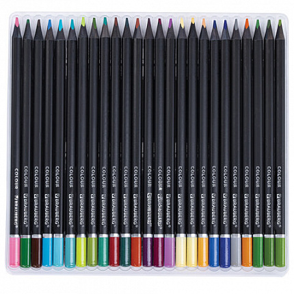 Карандаши цветные чёрное дерево BRAUBERG BLACK WOOD, 100 цветов, мягкий грифель 3 мм, 182045