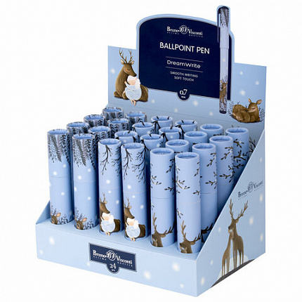 Ручка шариковая в футляре BRUNO VISCONTI DreamWrite, СИНЯЯ, "Олененок", ассорти, 0,5 мм, 20-0264/02