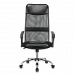 Кресло офисное CH-600SL, хром, ткань-сетка/кожзам, черное, 1380230