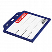 Бейдж горизонтальный жесткокаркасный (75х105 мм), без держателя, СИНИЙ, BRAUBERG, 235750