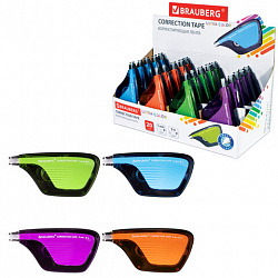 Корректирующая лента BRAUBERG ULTRA COLOR, 5 мм х 8 м, корпус ассорти, дисплей, 229065