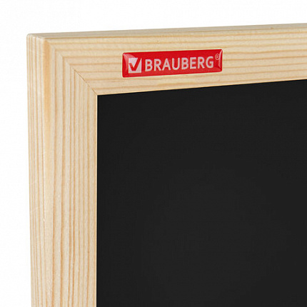 Доска для мела магнитная 30х45 см, черная, деревянная рамка, BRAUBERG "Wood", 238801