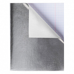 Тетрадь бумвинил А5 48 л., скоба, офсет №1, клетка, с полями, СЕРЕБРО, "Metallic", HATBER, 058960, 48Т5бвВ1