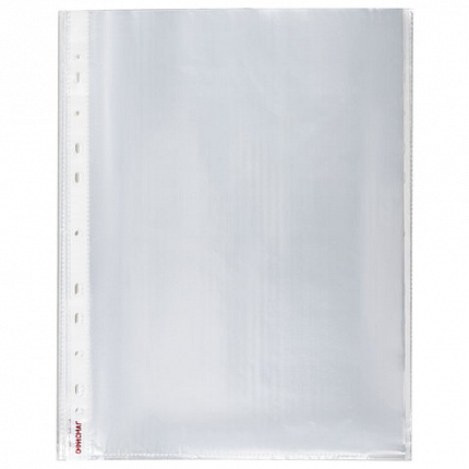 Папки-файлы перфорированные А4 ОФИСМАГ, КОМПЛЕКТ 100 шт., матовые, 30 мкм, 222095