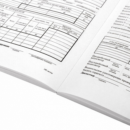 Бланк бухгалтерский, офсет, "Путевой лист грузового автомобиля без талона", А4 (198х275 мм), СПАЙКА 100 шт., BRAUBERG/STAFF, 130132