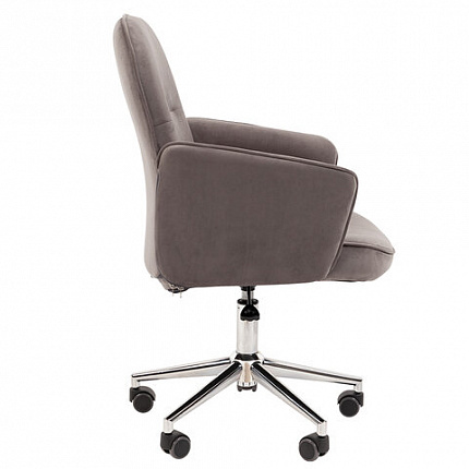 Кресло офисное Chairman CH 130, велюр, темно-серое, 7142119