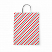 Крафт-пакет бумажный "Узкая полоса" 26х15х35 см, с кручеными ручками, плотность 100 г/м2, белый, 113228