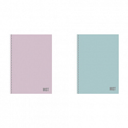 Тетрадь А4 80 л,. HATBER, гребень, клетка, Soft-touch ламинация, "Mist" (микс в спайке), 090095, 80Т4лВ1гр