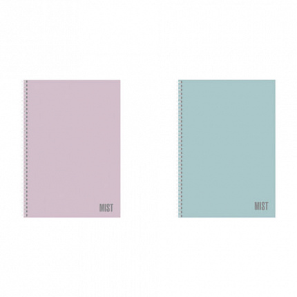 Тетрадь А4 80 л,. HATBER, гребень, клетка, Soft-touch ламинация, "Mist" (микс в спайке), 090095, 80Т4лВ1гр