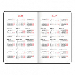 Ежедневник датированный 2026, МАЛЫЙ ФОРМАТ 100х150 мм, А6, BRAUBERG "Rainbow", под кожу, желтый, 117258