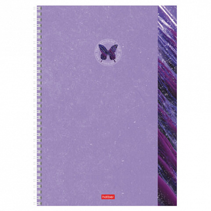 Тетрадь А4 96 л., HATBER, гребень, линия, обложка картон, "Вдохновение вокруг" (микс в спайке), 088816, 96Т4В2гр