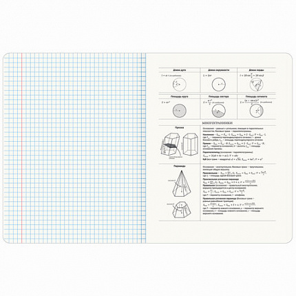 Тетрадь предметная VINTAGE 48 л., SoftTouch, ГЕОМЕТРИЯ, клетка, подсказ, BRAUBERG, 405153