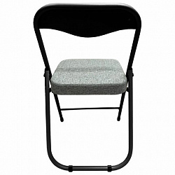 Стул складной для дома и офиса РС04К комфорт, черный каркас, рогожка светло-серая