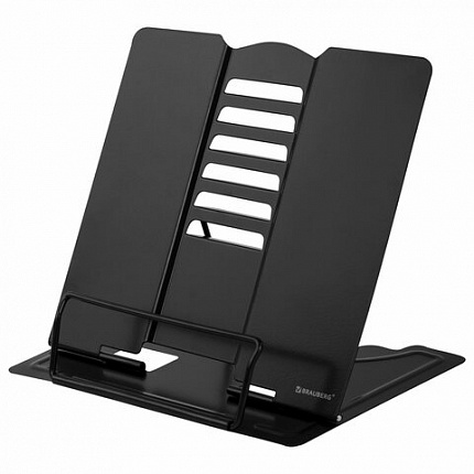 Подставка для книг и учебников большая BRAUBERG, Black, регулируемый наклон, металлическая, 238057