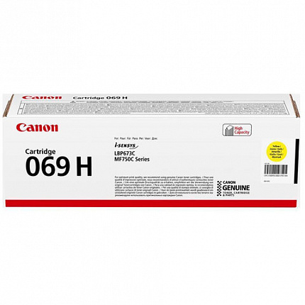 Картридж лазерный CANON (069HY) i-SENSYS LBP673Cdw/MF752Cdw/MF752Cdw и другие, желтый, ресурс 5500 стр., ОРИГИНАЛЬНЫЙ, 5095C002