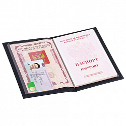 Обложка для паспорта "Passport map", экокожа soft-touch, черная, STAFF, 238760